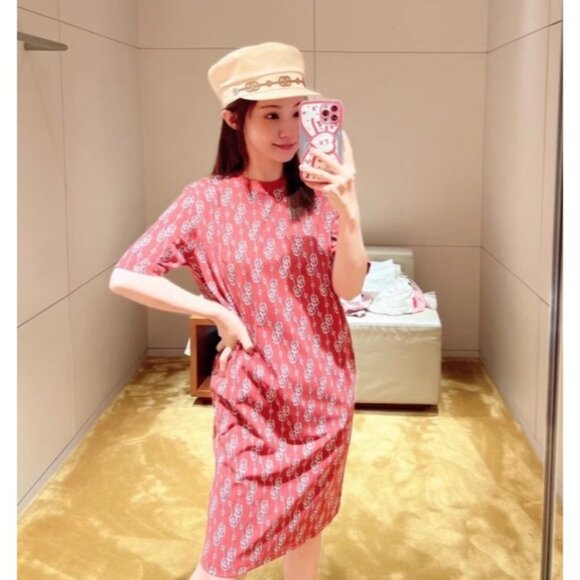 Hermes Cliquetis Red cotton short-sleeve dress - Picture 7 of 7
